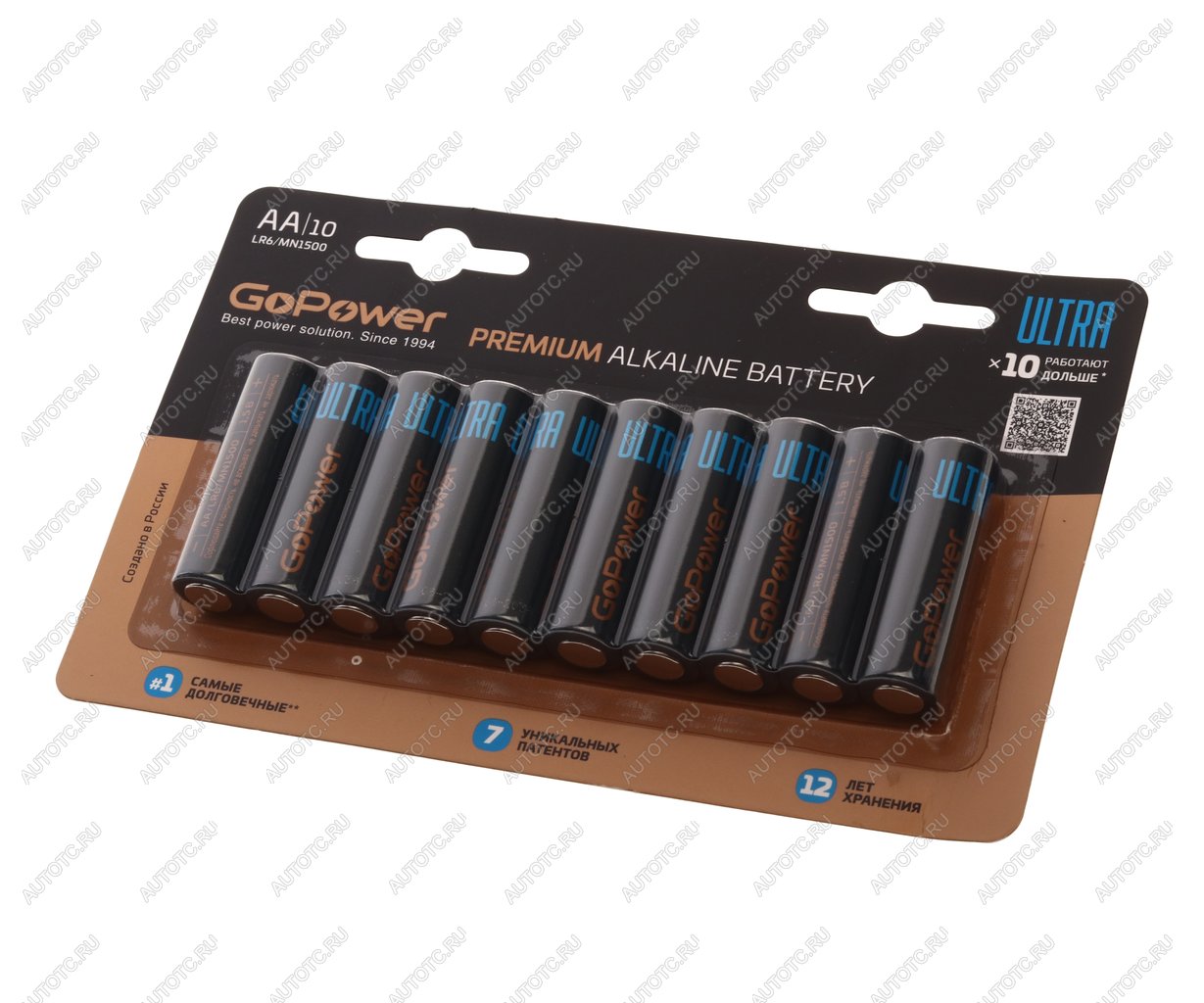 459 р. Батарейка AA LR6 1.5V блистер 10шт. Alkaline Ultra GOPOWER GOPOWER 00-00026395  с доставкой в г. Майкоп