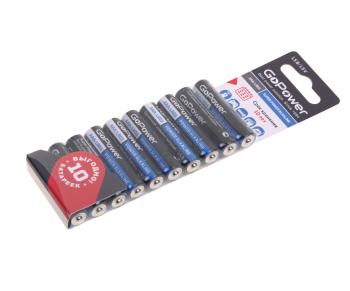 319 р. Батарейка AAA LR03 1.5V блистер 10шт. Alkaline GOPOWER GOPOWER 00-00019864  с доставкой в г. Майкоп. Увеличить фотографию 1