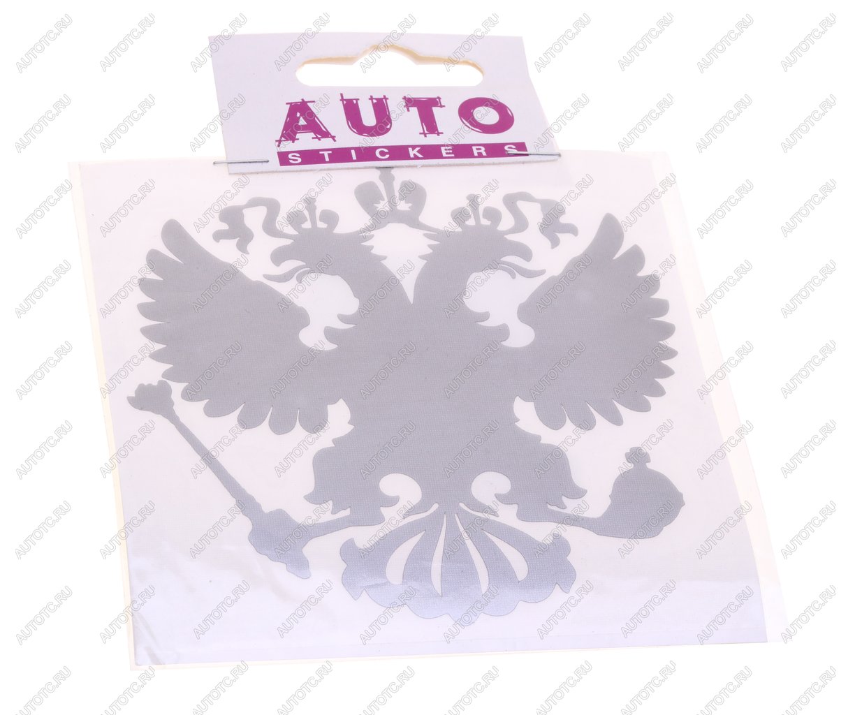 87 р. Наклейка виниловая вырезанная Герб России серебро 10х10см AUTOSTICKERS AUTOSTICKERS 086651  с доставкой в г. Майкоп