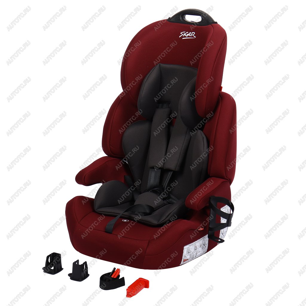 10 699 р. Автокресло детское 9-36кг (I-II-III) 1-12лет вишня люкс Isofix Стар SIGER SIGER kres4028  с доставкой в г. Майкоп