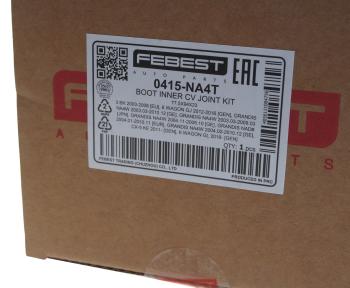 1 499 р. Пыльник ШРУСа MAZDA 3,6 (12-) внутреннего комплект FEBEST FEBEST 0415-na4t FEBEST 0415-na4t  с доставкой в г. Майкоп. Увеличить фотографию 4