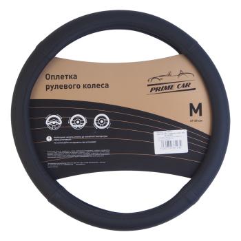 439 р. Оплетка руля (M) 37-39см черная гладкая экокожа Блэк PRIME CAR PRIME CAR 361234 PRIME CAR 361234  с доставкой в г. Майкоп. Увеличить фотографию 1