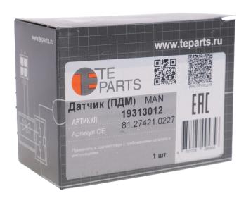 7 199 р. Датчик давления воздуха MAN TGA 12Bar (в пневмоподвеске заднего моста) TE PARTS TE PARTS 19313012 TE PARTS 19313012  с доставкой в г. Майкоп. Увеличить фотографию 3