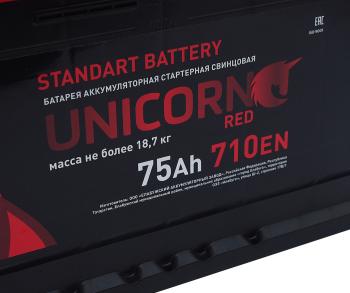 10 349 р. Аккумулятор UNICORN Red EFB 75Ач обратная полярность UNICORN 6ст75(0)  с доставкой в г. Майкоп. Увеличить фотографию 4