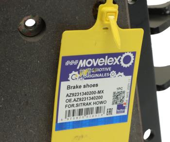 4 399 р. Колодки тормозные SITRAK HOWO задние с накладками (1шт.) MOVELEX MOVELEX az9231340200-mx  с доставкой в г. Майкоп. Увеличить фотографию 5