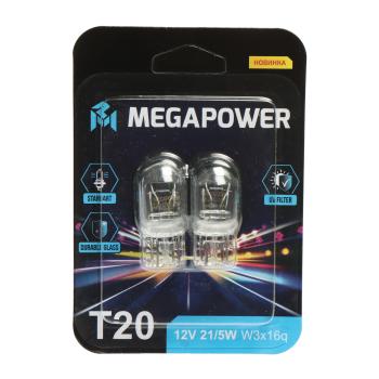 176 р. Лампа 12V W215W W3x16q блистер (2шт.) Standart MEGAPOWER MEGAPOWER 370-33-073  с доставкой в г. Майкоп. Увеличить фотографию 1