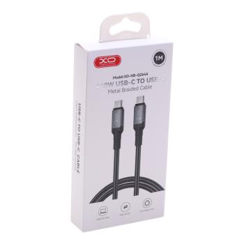 649 р. Кабель USB Type C-USB Type C 1м XO XO nb-q264a black  с доставкой в г. Майкоп. Увеличить фотографию 2