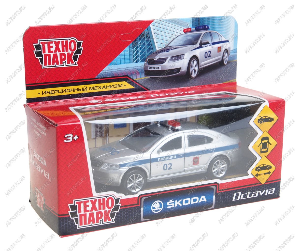 1 199 р. Модель автомобиля SKODA Oktavia металлическая 1:43 ТЕХНОПАРК ТЕХНОПАРК oktavia-p  с доставкой в г. Майкоп