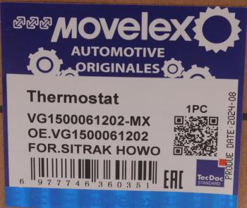 979 р. Термостат SITRAK HOWO дв.D10 (80град.) MOVELEX MOVELEX vg1500061202-mx  с доставкой в г. Майкоп. Увеличить фотографию 10
