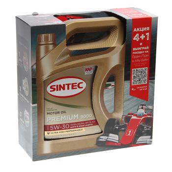 2 669 р. Масло моторное PREMIUM 9000 A3B4 5W30 синт.4+1л SINTEC SINTEC 600228  с доставкой в г. Майкоп. Увеличить фотографию 3