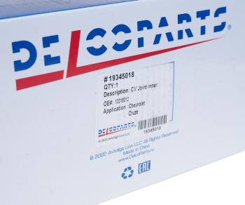 3 999 р. ШРУС внутренний CHEVROLET Cruze (09-) комплект DELCOPARTS DELCOPARTS 19345018  с доставкой в г. Майкоп. Увеличить фотографию 4