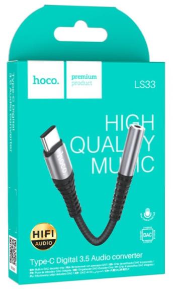 319 р. Переходник USB Type C на jack 3.5 черный HOCO HOCO ls33 черный  с доставкой в г. Майкоп. Увеличить фотографию 6