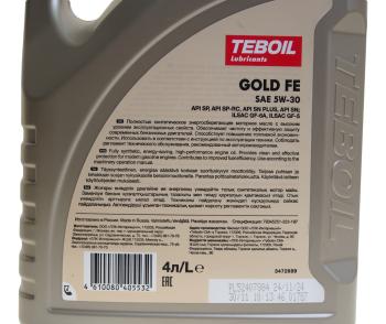 2 299 р. Масло моторное GOLD FE 5W30 синт.4л TEBOIL TEBOIL 3470594  с доставкой в г. Майкоп. Увеличить фотографию 3