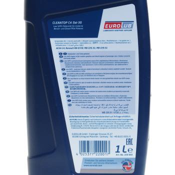 1 439 р. Масло моторное CLEANTEC C4 5W30 синт.1л EUROLUB EUROLUB 220001  с доставкой в г. Майкоп. Увеличить фотографию 3