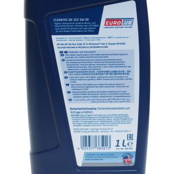 1 399 р. Масло моторное CLEANTEC DXS SPGF-6A 5W30 синт.1л EUROLUB EUROLUB 385001  с доставкой в г. Майкоп. Увеличить фотографию 3