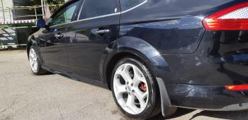 3 499 р. Пластиковые накладки порогов Фанат Тюнинг Ford Mondeo Mk4,DG рестайлинг, универсал (2010-2014) (неокрашенные (глянец под окраску))  с доставкой в г. Майкоп. Увеличить фотографию 2