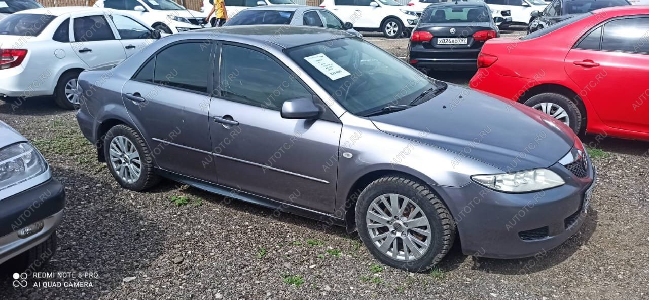 3 399 р. Пластиковые накладки порогов Фанат Тюнинг  Mazda 6 ( GG,  GG, GY) (2002-2008) лифтбэк дорестайлинг, седан дорестайлинг, универсал дорестайлинг, лифтбэк рестайлинг, седан рестайлинг, универсал рестайлинг (неокрашенные (глянец под окраску))  с доставкой в г. Майкоп