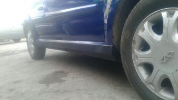 3 499 р. Пластиковые накладки порогов Фанат Тюнинг Chery Kimo A1 хэтчбэк (2008-2014) (неокрашенные (глянец под окраску))  с доставкой в г. Майкоп. Увеличить фотографию 2