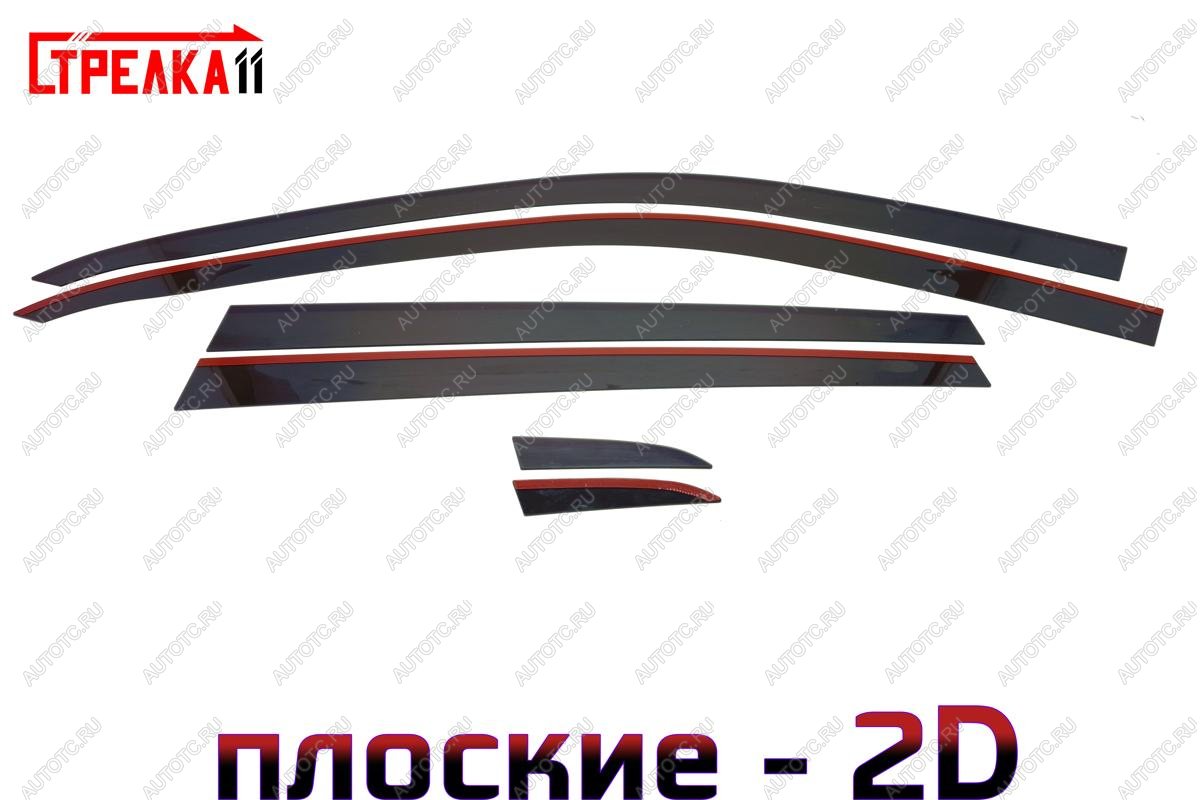 4 699 р. Дефлекторы окон 2D (установка на хром молдинг) Стрелка11 Volkswagen Tiguan Mk2 дорестайлинг (2016-2020) (черные)  с доставкой в г. Майкоп
