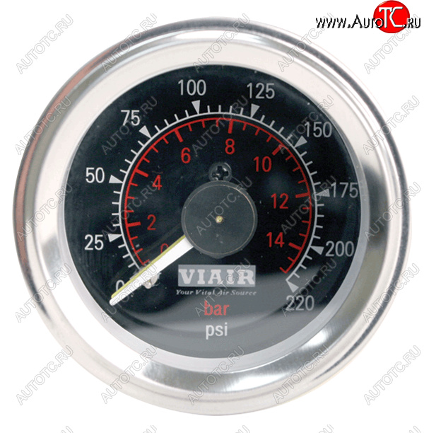 5 799 р. Манометр VIAIR 2 220 PSI, 2 контура, с подсветкой, черный Viair 90080  с доставкой в г. Майкоп