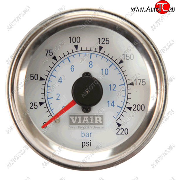 5 799 р. Манометр VIAIR 2 220 PSI, 2 контура, с подсветкой, белый Viair 90081  с доставкой в г. Майкоп