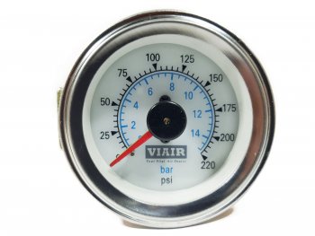 5 799 р. Манометр VIAIR 2 220 PSI, 2 контура, с подсветкой, белый Viair 90081  с доставкой в г. Майкоп. Увеличить фотографию 6