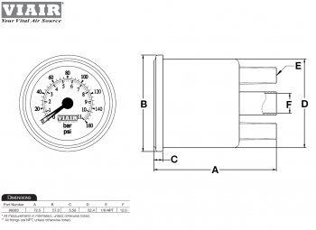 5 799 р. Манометр VIAIR 2 160 PSI, 2 контура, с подсветкой, черный Viair 90082  с доставкой в г. Майкоп. Увеличить фотографию 5