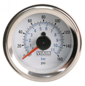 5 799 р. Манометр VIAIR 2 160 PSI, 2 контура, с подсветкой, белый Viair 90083  с доставкой в г. Майкоп. Увеличить фотографию 1