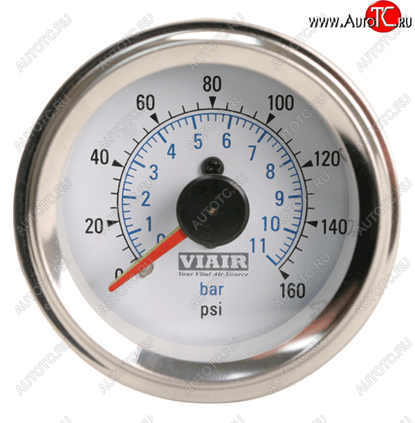 5 799 р. Манометр VIAIR 2 160 PSI, 2 контура, с подсветкой, белый Viair 90083  с доставкой в г. Майкоп