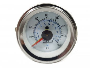 5 799 р. Манометр VIAIR 2 160 PSI, 2 контура, с подсветкой, белый Viair 90083  с доставкой в г. Майкоп. Увеличить фотографию 6
