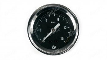 1 499 р. Манометр ARIDE 51 мм, 1х15 бар (220 PSI), 2, черный, с подсветкой Арайд м 51 1 15  с доставкой в г. Майкоп. Увеличить фотографию 1