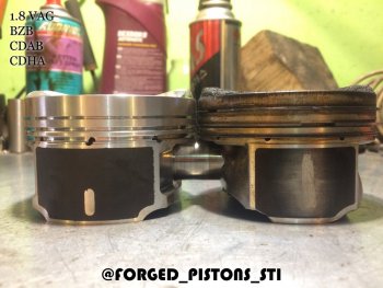 18 599 р. Поршни СТИ VolksWagen 1,8 BZB, CDAB под палец 2351мм кольца 1,21,52,0  153891738  с доставкой в г. Майкоп. Увеличить фотографию 1