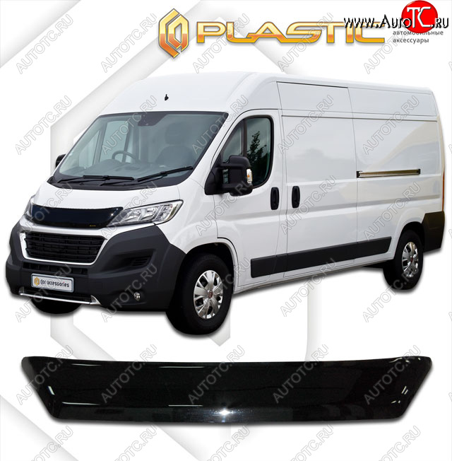 1 999 р. Дефлектор капота CA-Plastic  Fiat Ducato  290 (2014-2025) (classic черный, без надписи)  с доставкой в г. Майкоп
