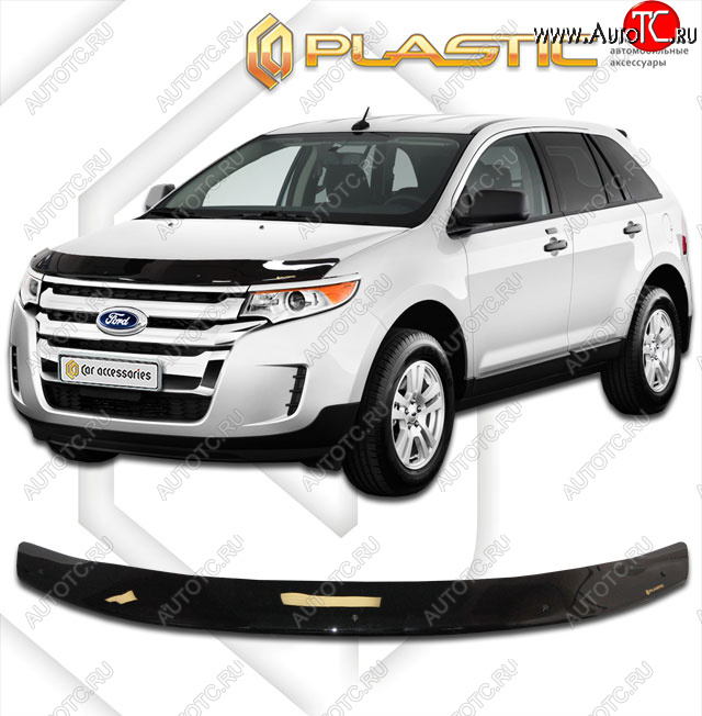 1 999 р. Дефлектор капота CA-Plastic Ford Edge U387 рестайлинг (2011-2015) (classic черный, без надписи)  с доставкой в г. Майкоп