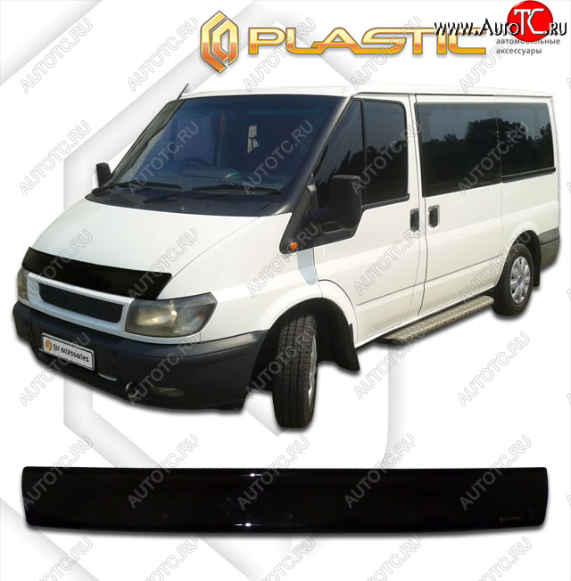 1 999 р. Дефлектор капота CA-Plastic  Ford Transit (2000-2006) цельнометаллический фургон дорестайлинг (classic черный, без надписи)  с доставкой в г. Майкоп