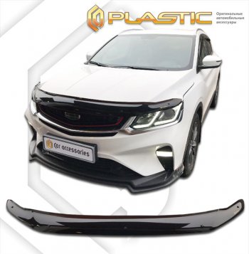 2 379 р. Дефлектор капота (рынок РФ) CA-Plastic Geely Coolray SX11 дорестайлинг (2018-2023) (серия Сlassic черный, без надписи)  с доставкой в г. Майкоп. Увеличить фотографию 2