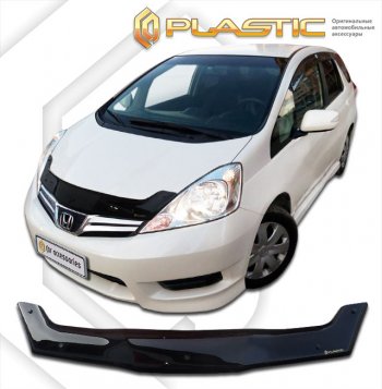 1 899 р. Дефлектор капота CA-Plastic  Honda Fit Shuttle  1 GP2,GG7,GG8 (2011-2013) дорестайлинг (серия Сlassic черный, без надписи)  с доставкой в г. Майкоп. Увеличить фотографию 2