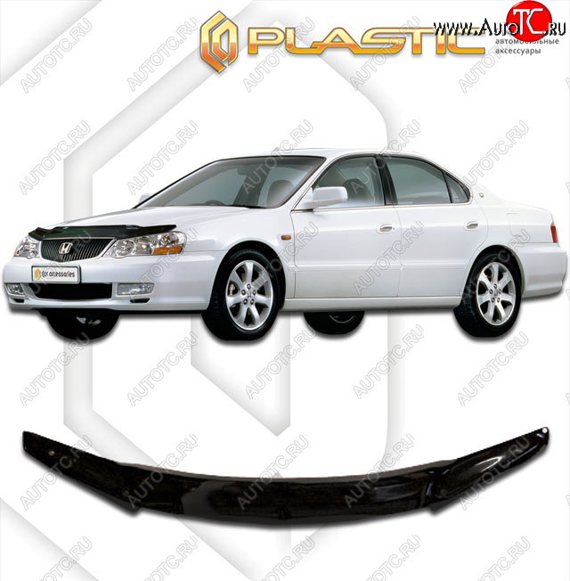 1 899 р. Дефлектор капота CA-Plastic  Honda Saber  2 (2001-2003) рестайлинг (classic черный, без надписи)  с доставкой в г. Майкоп