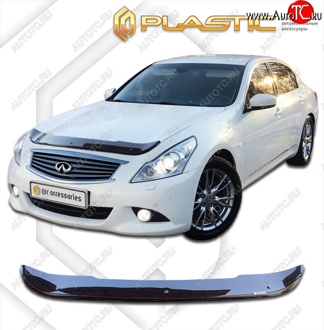 1 839 р. Дефлектор капота CA-Plastic  INFINITI G35  V36 (2006-2015) седан (classic черный, без надписи)  с доставкой в г. Майкоп