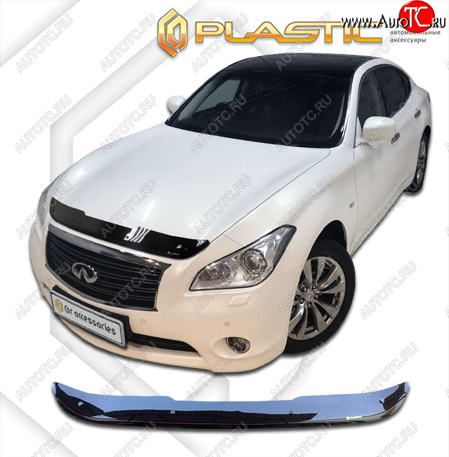 1 839 р. Дефлектор капота CA-Plastic  INFINITI M37  Y51 (2009-2014) (classic черный, без надписи)  с доставкой в г. Майкоп