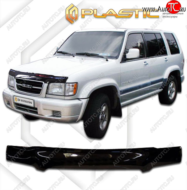2 079 р. Дефлектор капота CA-Plastic  Isuzu Bighorn  UBS26GW,UBS73GW (1998-2002) 5 дв. 3-ий рестайлинг (classic черный, без надписи)  с доставкой в г. Майкоп
