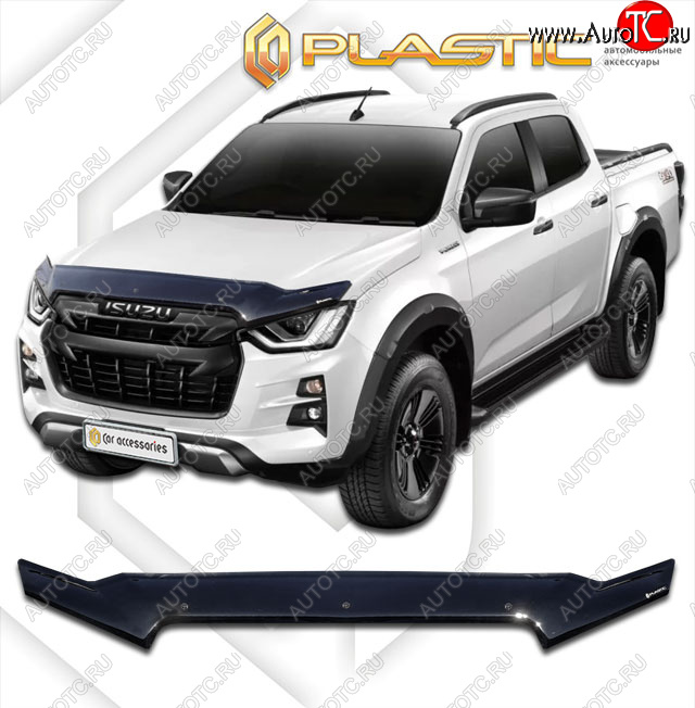 2 199 р. Дефлектор капота CA-Plastic Isuzu D-Max RG DoubleCab (2020-2023) (classic черный, без надписи)  с доставкой в г. Майкоп
