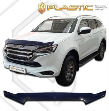 2 199 р. Дефлектор капота CA-Plastic Isuzu mu-X TF (2021-2023) (серый Сlassic черный, без надписи)  с доставкой в г. Майкоп. Увеличить фотографию 2