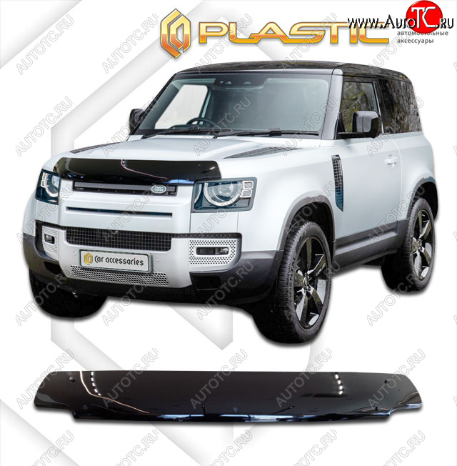 2 079 р. Дефлектор капота CA-Plastic  Land Rover Defender 90  L663 (2019-2022) 3 дв. (classic черный, без надписи)  с доставкой в г. Майкоп