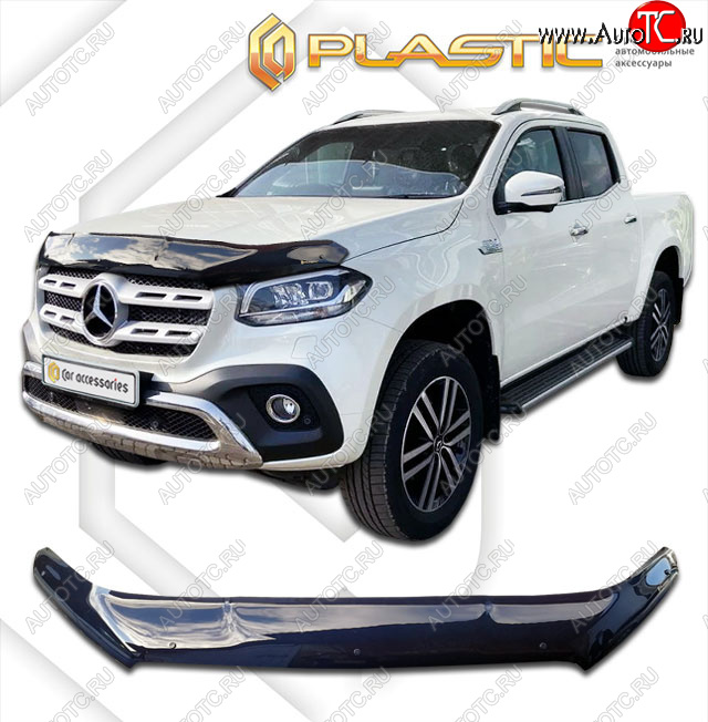 2 199 р. Дефлектор капота CA-Plastic Mercedes-Benz X class W470 (2017-2020) (classic черный, без надписи)  с доставкой в г. Майкоп