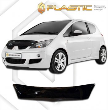 1 839 р. Дефлектор капота CA-Plastic Mitsubishi Colt Z20, Z30 хэтчбэк 3 дв. дорестайлинг (2002-2009) (серия Сlassic черный)  с доставкой в г. Майкоп. Увеличить фотографию 2