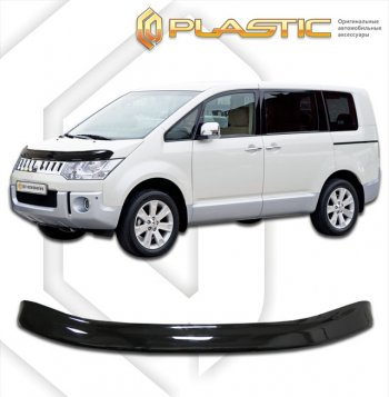 2 079 р. Дефлектор капота (D:5) CA-Plastic  Mitsubishi Delica D:5  1 (2007-2025) дорестайлинг, рестайлинг (cерия Сlassic черный, без надписи)  с доставкой в г. Майкоп. Увеличить фотографию 2