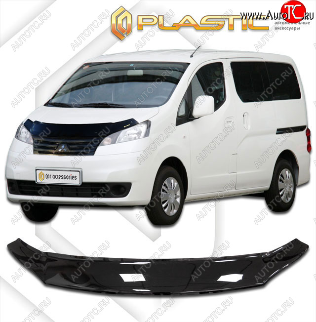 1 999 р. Дефлектор капота CA-Plastic  Mitsubishi Delica D:3 (2011-2019) (classic черный, без надписи)  с доставкой в г. Майкоп