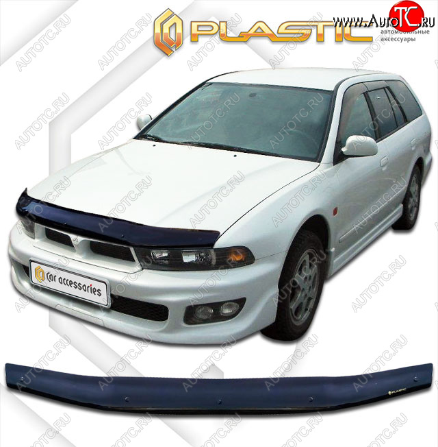1 899 р. Дефлектор капота CA-Plastic  Mitsubishi Legnum  EA,EC универсал (1996-2002) дорестайлинг, рестайлинг (classic черный, без надписи)  с доставкой в г. Майкоп