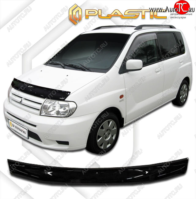 1 899 р. Дефлектор капота CA-Plastic  Mitsubishi Mirage Dingo  CQ (2002-2025) рестайлинг (classic черный, без надписи)  с доставкой в г. Майкоп